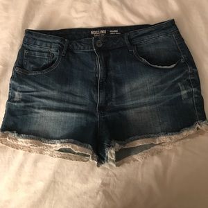 Mission Size 15 High Rise Jean Shorts w/lace trim.